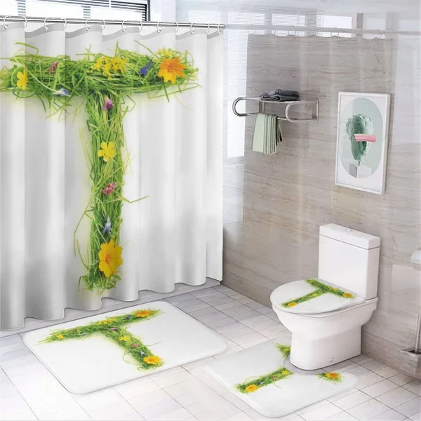 Spring Themed Sign on a shower curtain