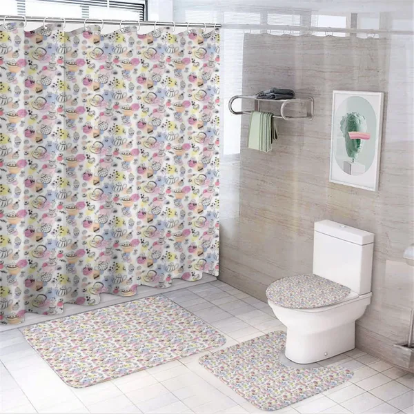 Tea Time Cupcake Coffee on a shower curtain
