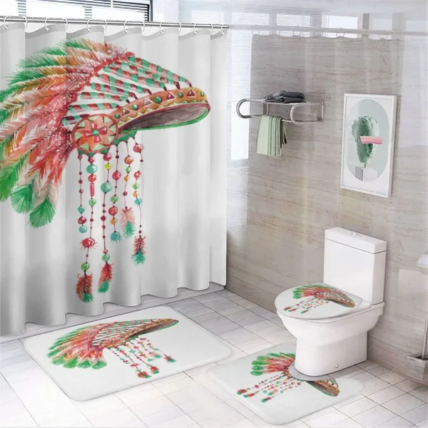 Tribal Chief Costume on a shower curtain