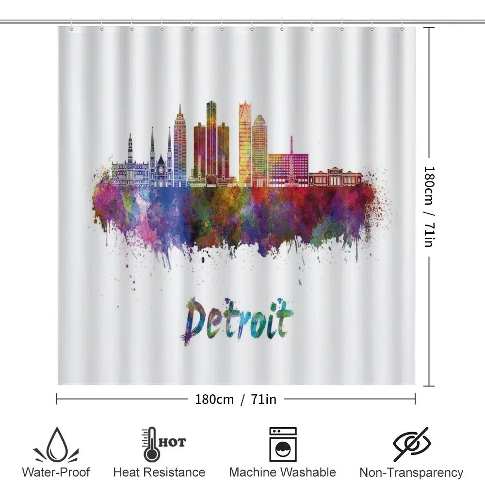 Watercolor Art Skyline — Detail 2