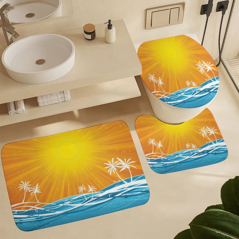 Wavy Ocean Palm Trees Lines — Detail 5