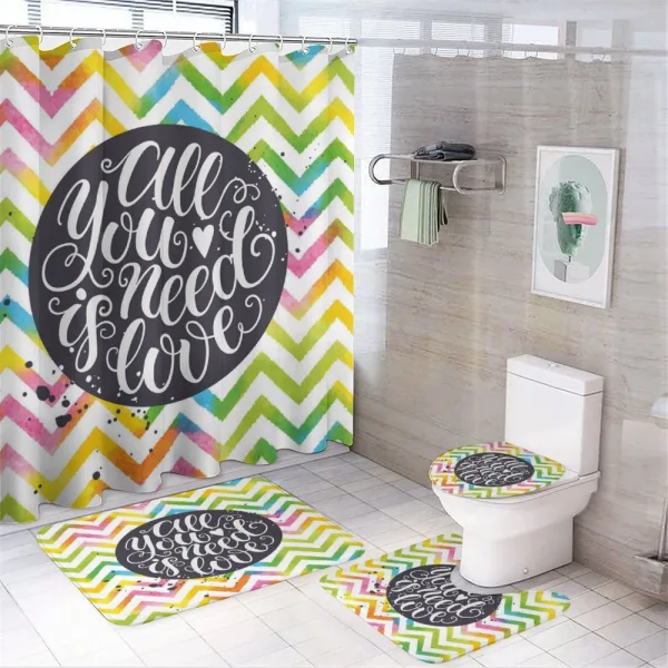 All You Need is Love Chevron on a shower curtain