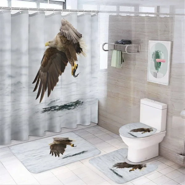Bird with White Feathers on a shower curtain