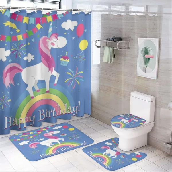 Birthday Cartoon on a shower curtain