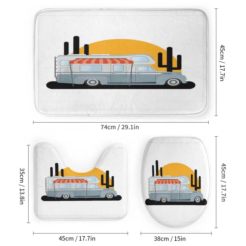 Cartoon Camper Trailer Sunset — Detail 1