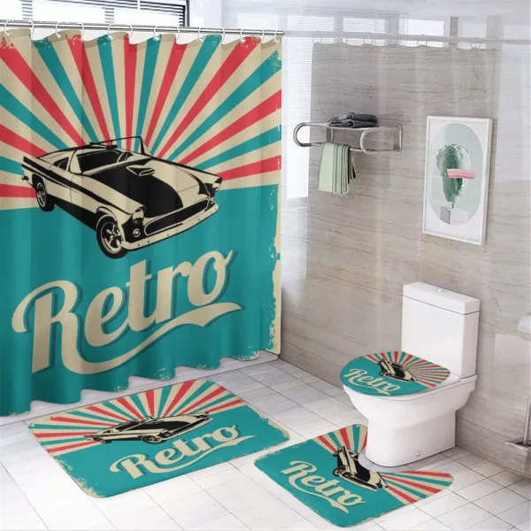 Classical American Car on a shower curtain