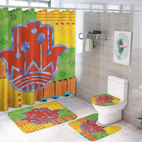 Colorful Frame Tribal on a shower curtain