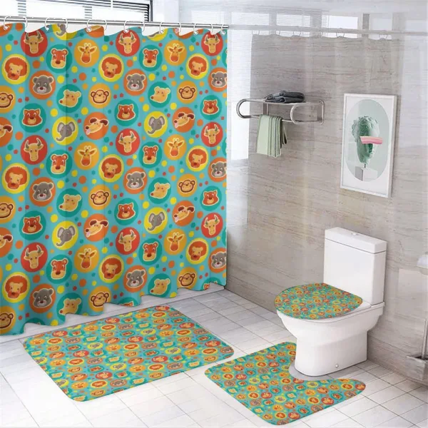 Comic Fun Faces on a shower curtain