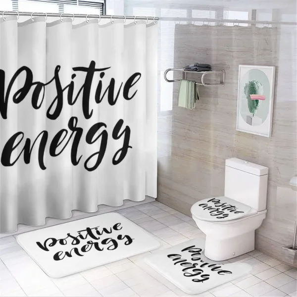 Cursive Vibe on a shower curtain