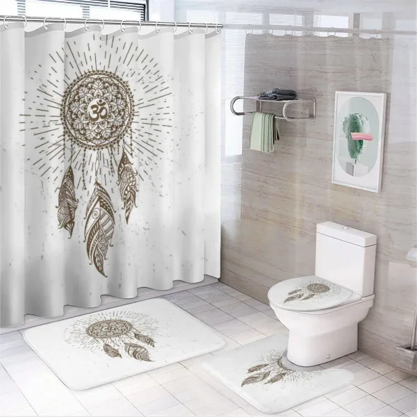 Dreamcatcher Mandala Art on a shower curtain