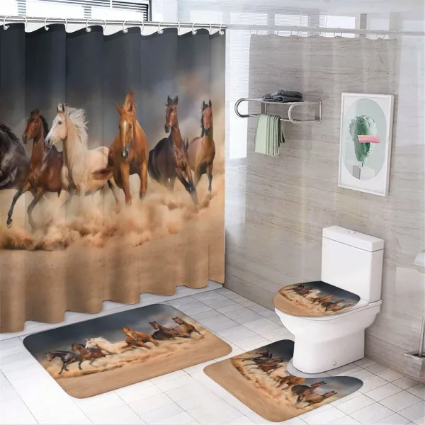 Equine Themed Animals on a shower curtain