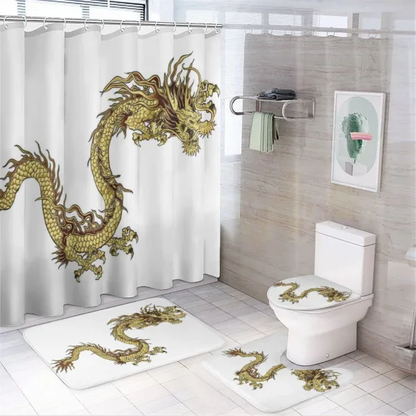 Fire Dragon Astrology on a shower curtain