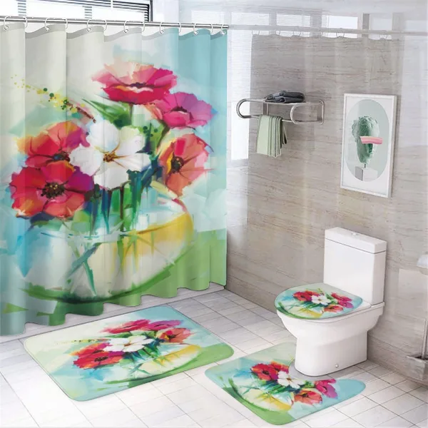 Flowers in a Vase Art on a shower curtain