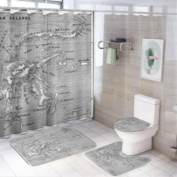 French Map Island on a shower curtain