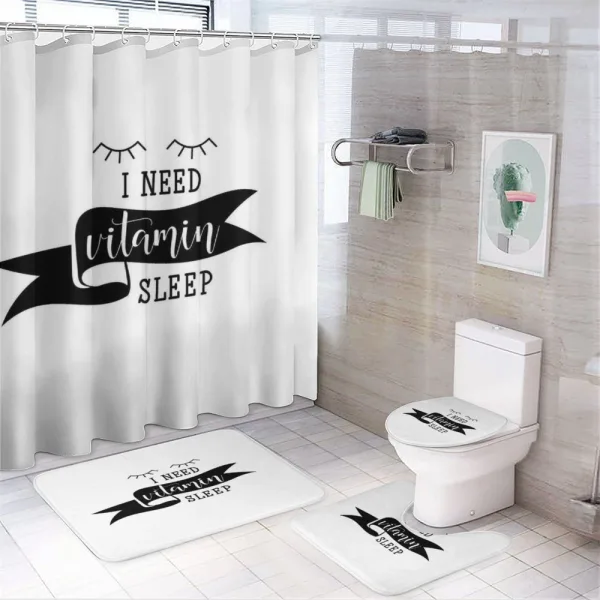 I Need Vitamin Sleep Phrase on a shower curtain