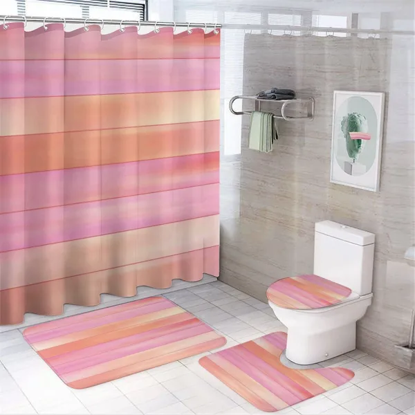 Pastel Lines on a shower curtain