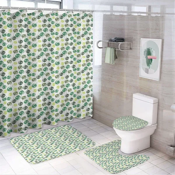 Rhythmic Evergreen Botany on a shower curtain