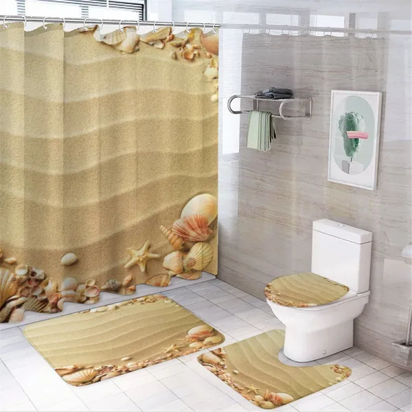 Sand with Sea Shells on a shower curtain