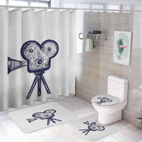 Sketch Projector on a shower curtain