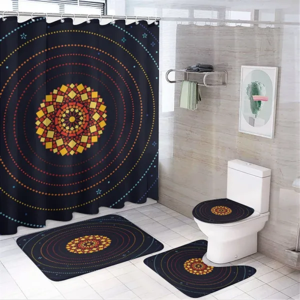 Sun Planet Orbits Art on a shower curtain
