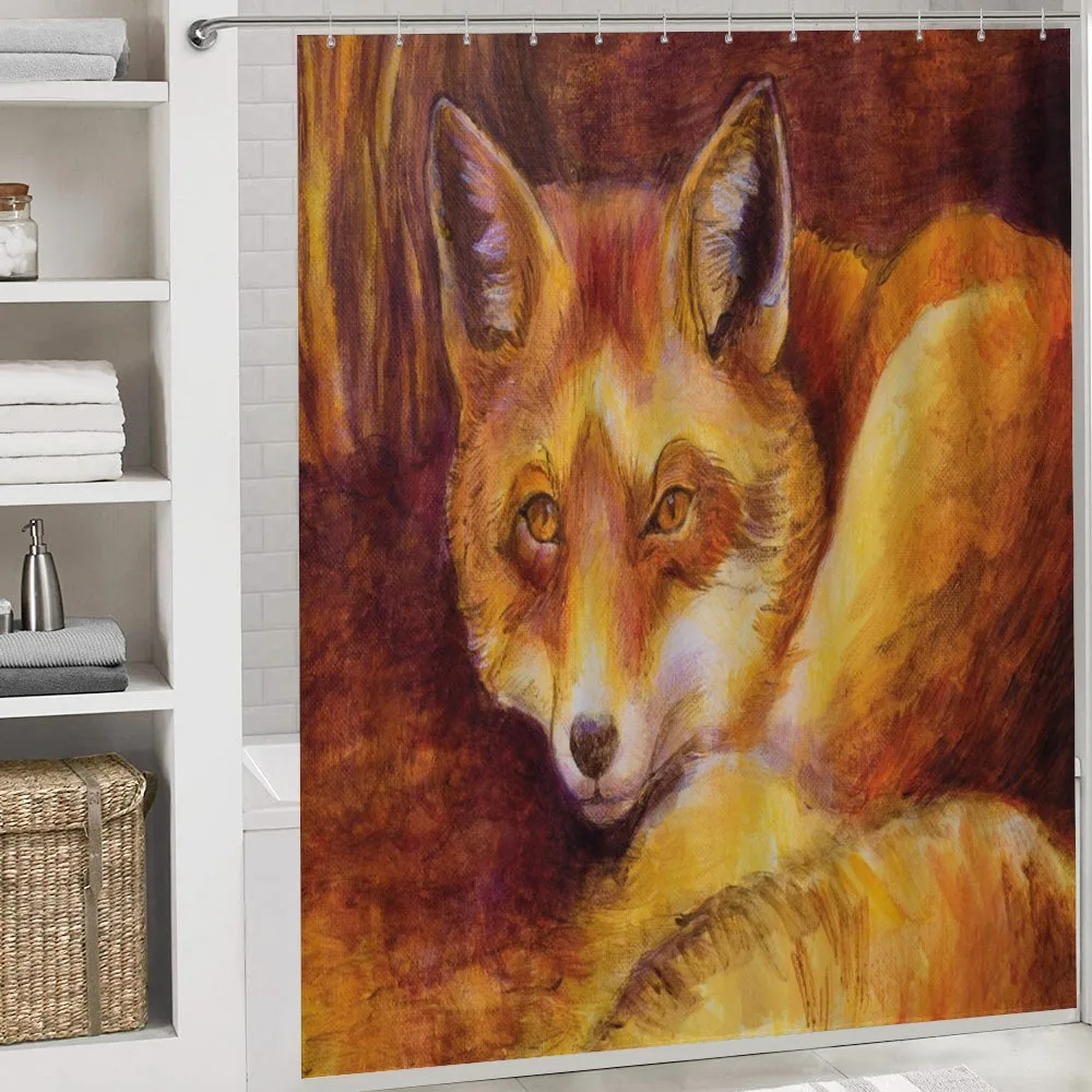 Vibrant Art Fox Resting — Detail 4