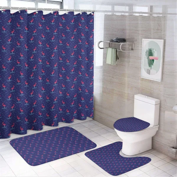 Wavy Lake Birds on a shower curtain