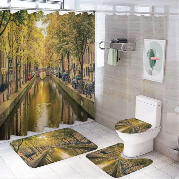 Bridge over Canal Holland on a shower curtain