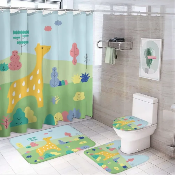 Cartoon Animal in Wildlife on a shower curtain