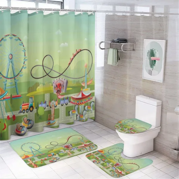 Circus Composition on a shower curtain