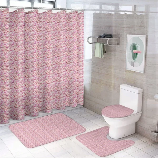 Doodle Style Hearts on a shower curtain