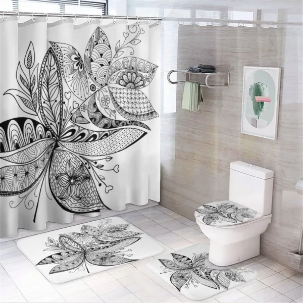Eastern Ornate Flower on a shower curtain