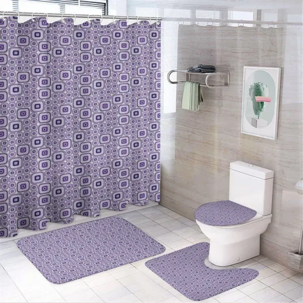 Funky Moire Square Module on a shower curtain