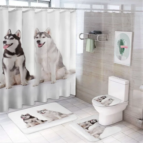 Furry Doggies on a shower curtain