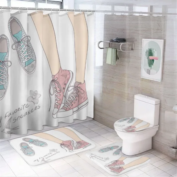 Girl Shoes Floral on a shower curtain
