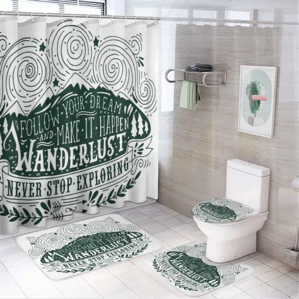 Journey and Exploration on a shower curtain