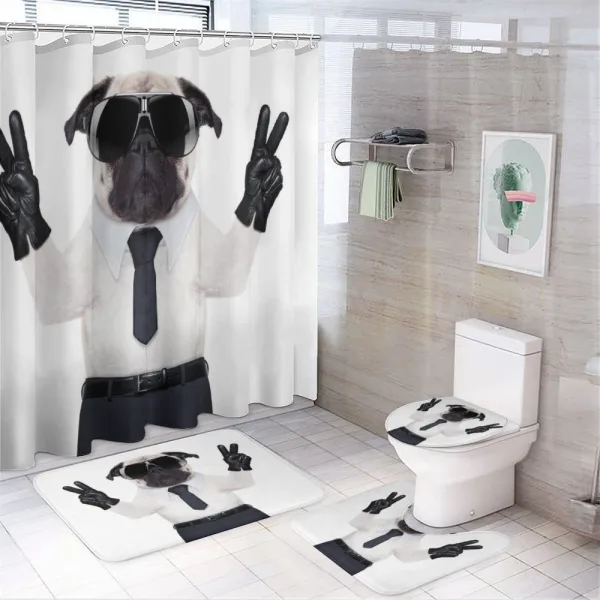 Looking Dog Glasses on a shower curtain