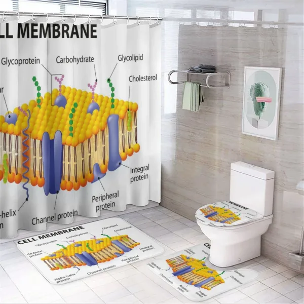 Membrane Cell Types on a shower curtain
