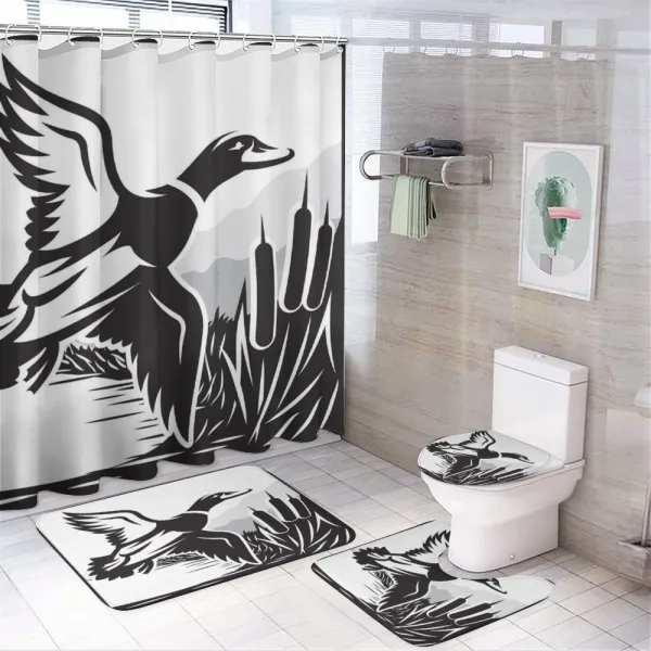 Monochromatic Graphics on a shower curtain