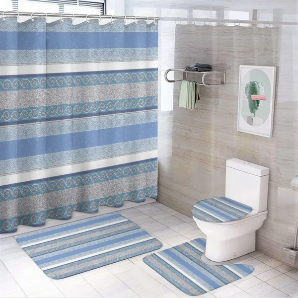 Mosaic Borders Art on a shower curtain