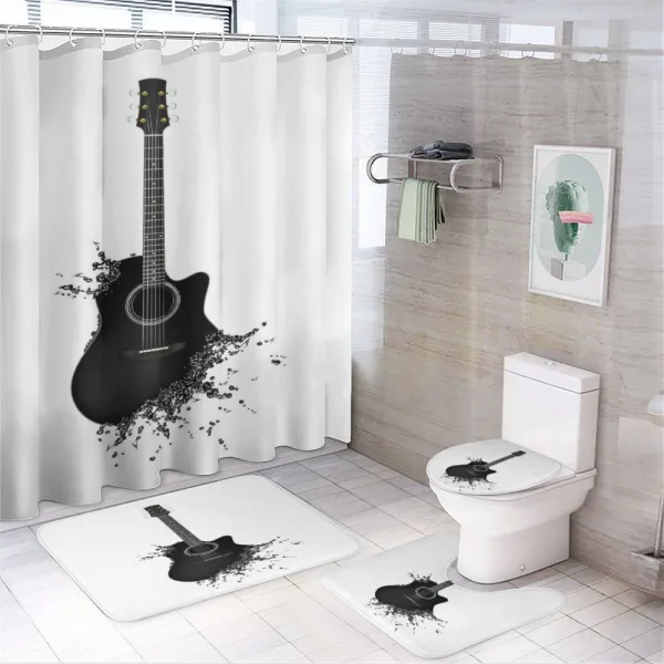 Musical Device Strings on a shower curtain