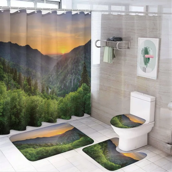 Newfound Gap Sunset on a shower curtain