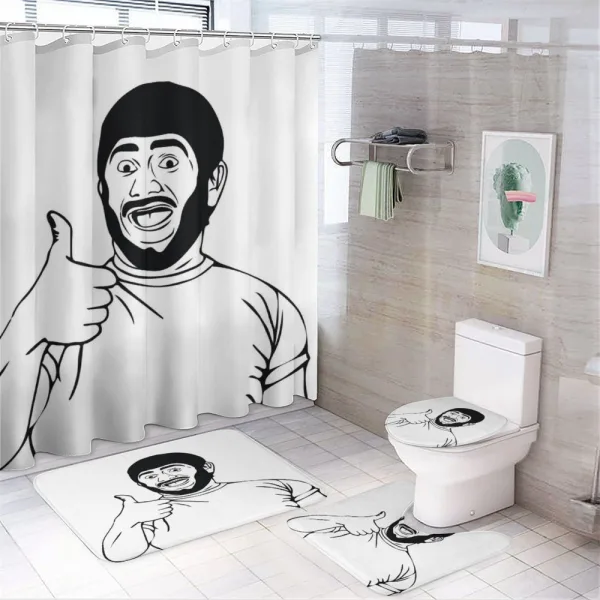 Nice Job Bro Thumbs on a shower curtain