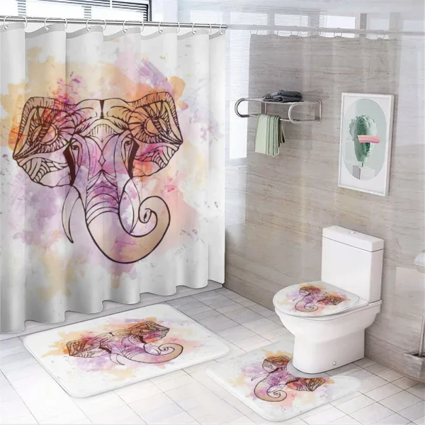 Oriental Wisdom Figure Theme on a shower curtain