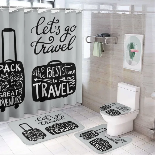 Pack the Bags Travel on a shower curtain