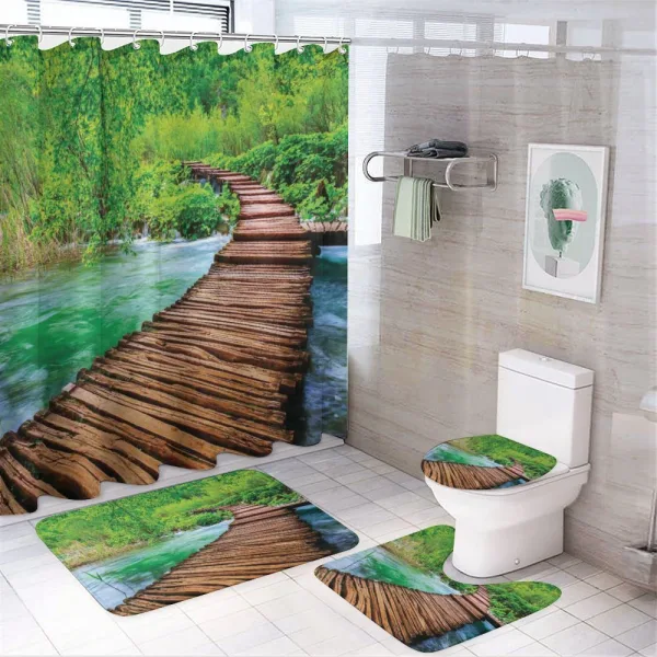 Pathway Creek Hiking on a shower curtain