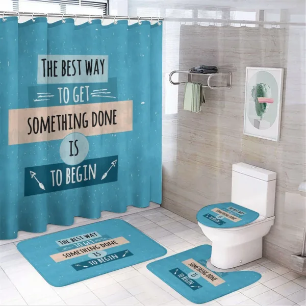 Philosophical Message on a shower curtain
