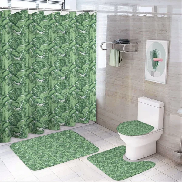 Plantain Leaves on a shower curtain