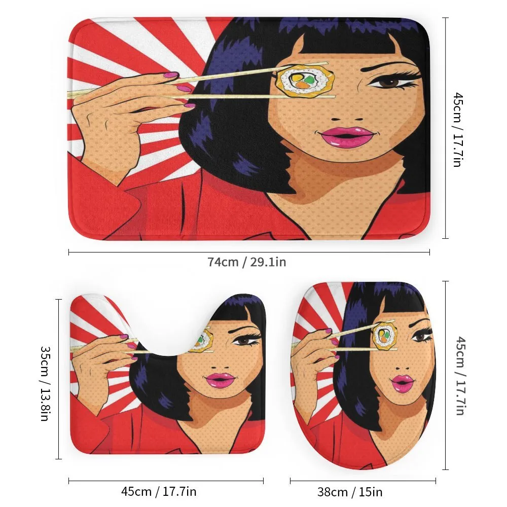 Pop Art Style Girl with Sushi — Detail 1