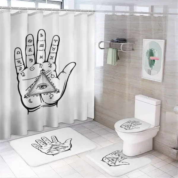 Psychic Hand Magic Eye on a shower curtain