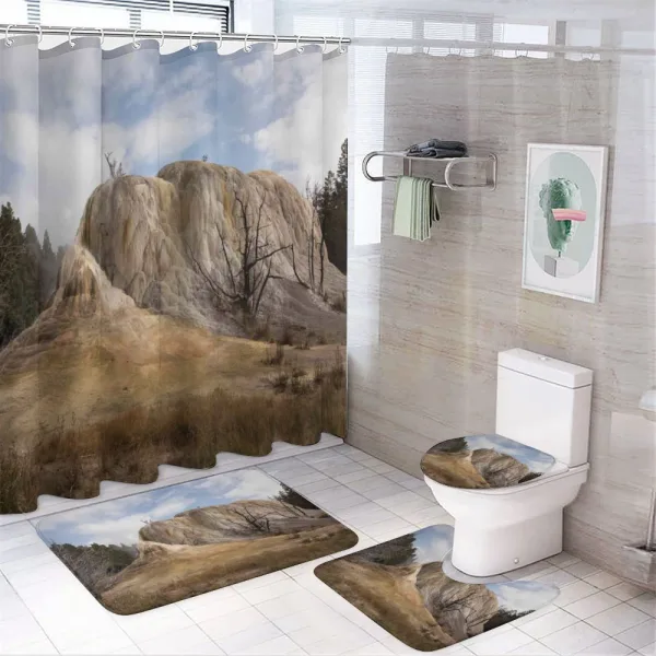 Rock Orange Spring on a shower curtain